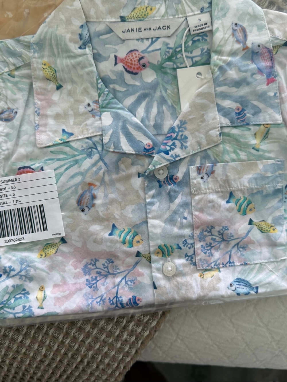 Janie and Jack boys cabana shirt size 3 toddler new in package